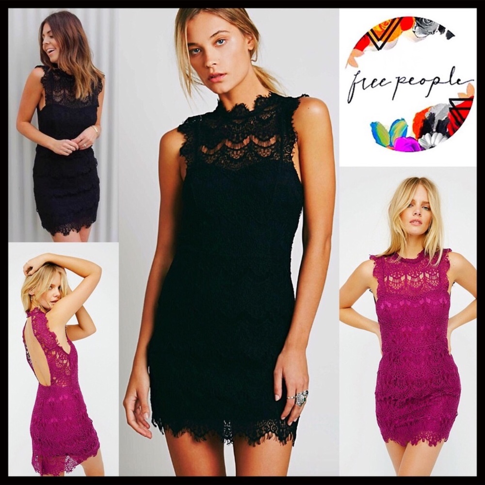 FREE PEOPLE CROCHET LACE SLIP COCKTAIL DRESS - Picture 7 of 7